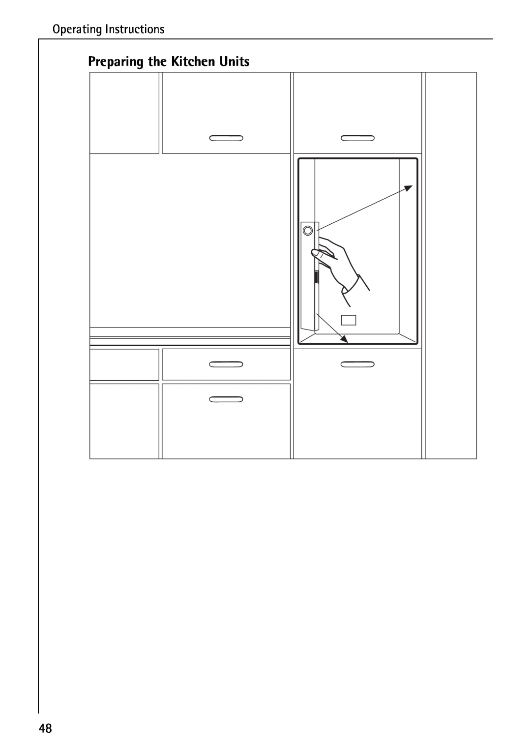 AEG B 4130 manual Preparing the Kitchen Units, Operating Instructions 