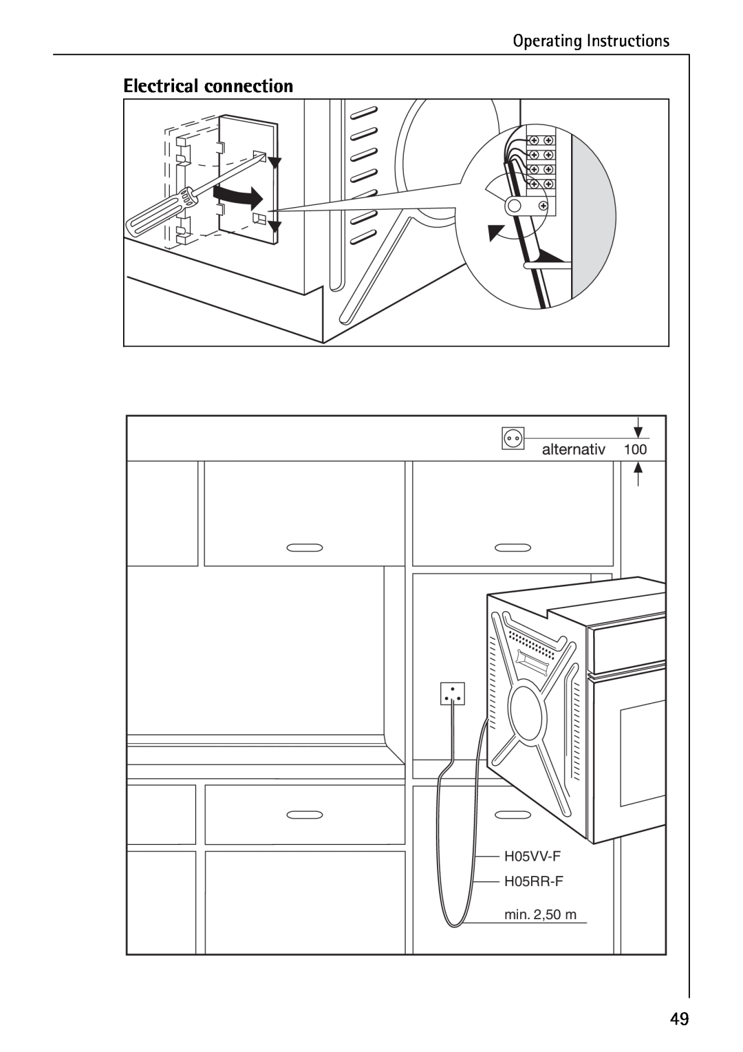 AEG B 4130 manual Electrical connection, Operating Instructions 