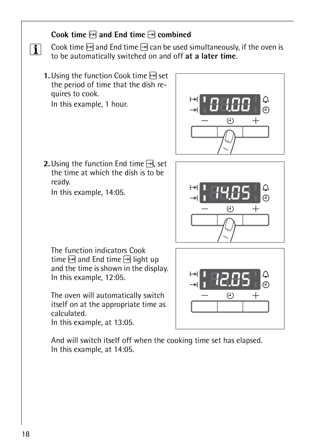 AEG B1180-4 manual Cook time and End time combined 