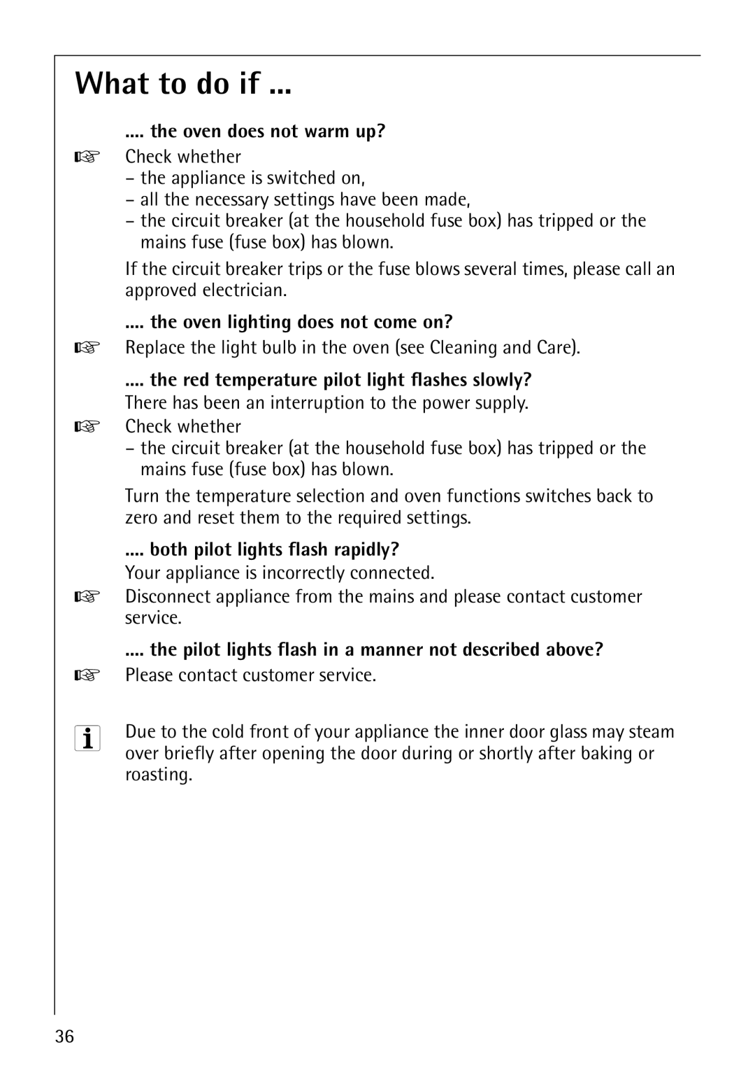 AEG B3040-1 manual What to do if 