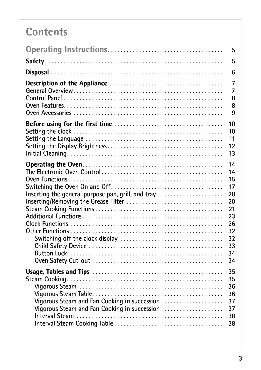 AEG B8920-1 manual Contents 