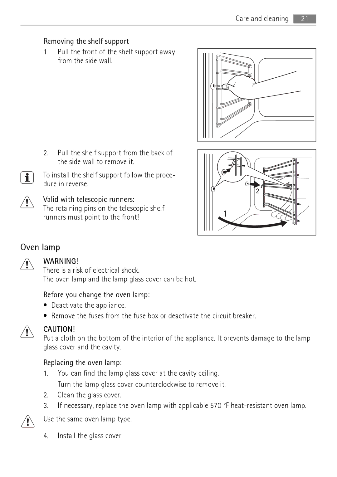 AEG BC300001M 24 user manual Clean the glass cover 