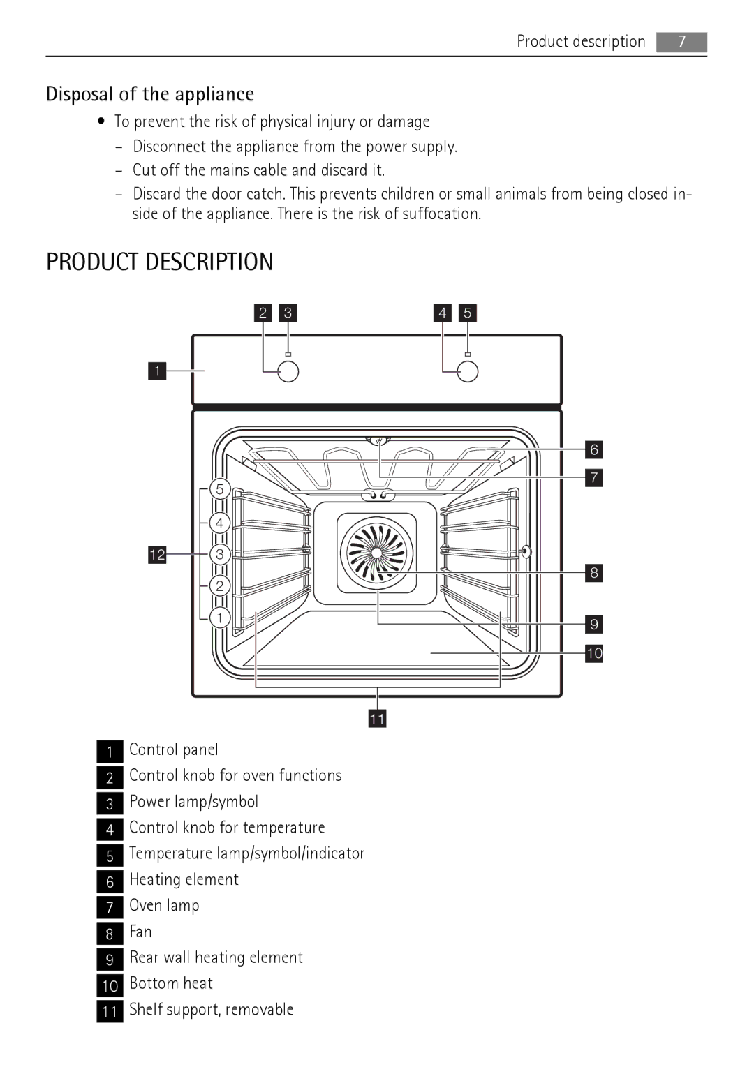 AEG BC300001M 24 user manual Product Description, Disposal of the appliance 