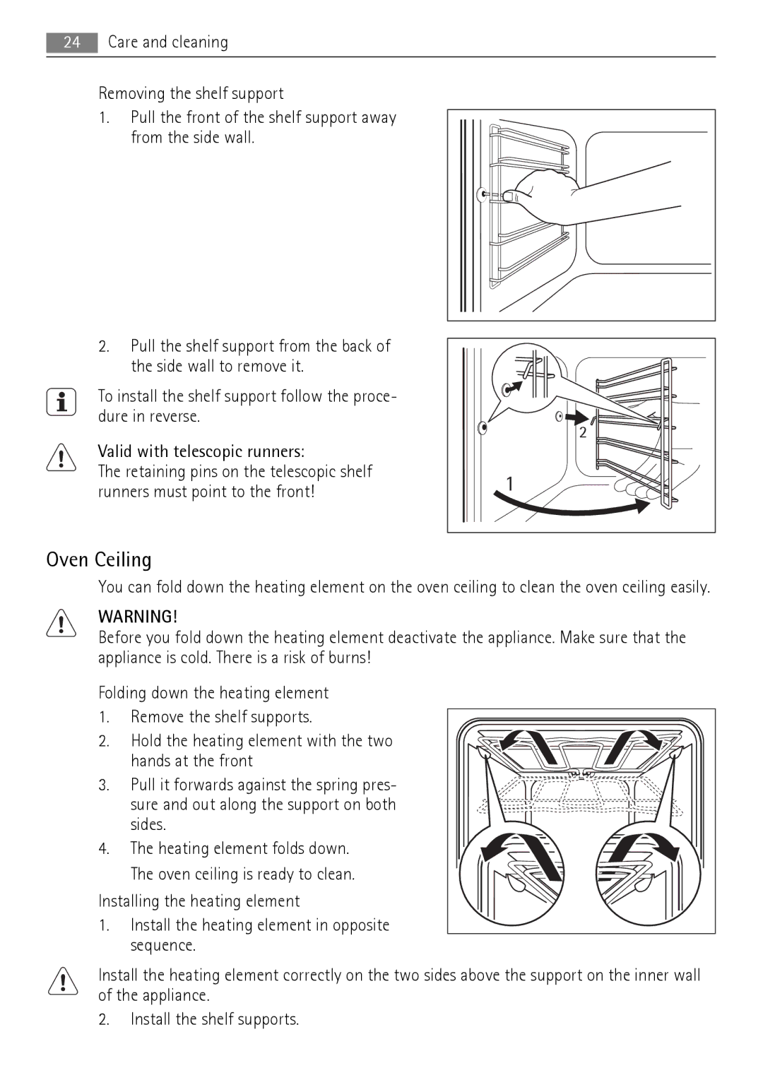 AEG BE7314401 user manual Oven Ceiling 