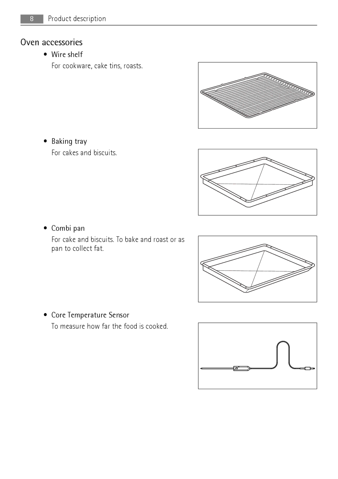 AEG BE7314401 user manual Oven accessories 