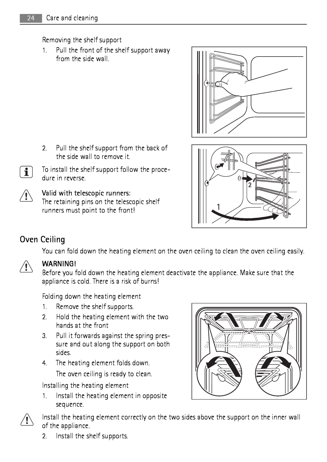 AEG BE7314401 user manual Oven Ceiling 