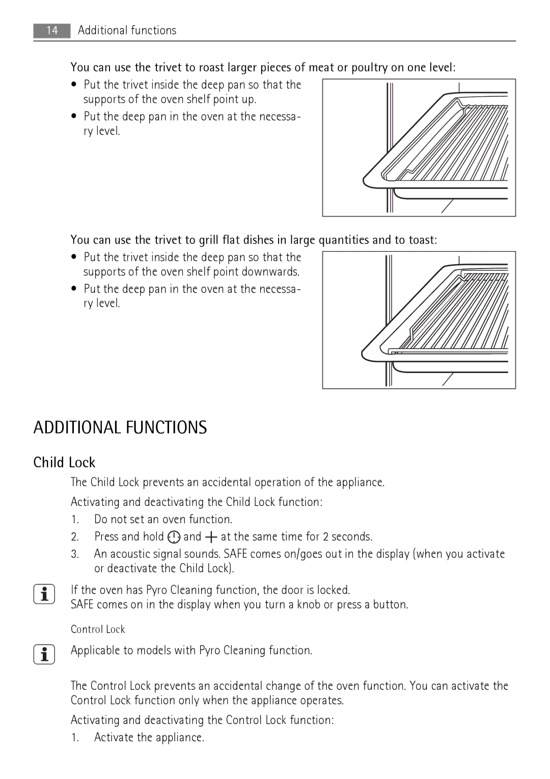 AEG BP5003021 user manual Additional Functions, Child Lock 