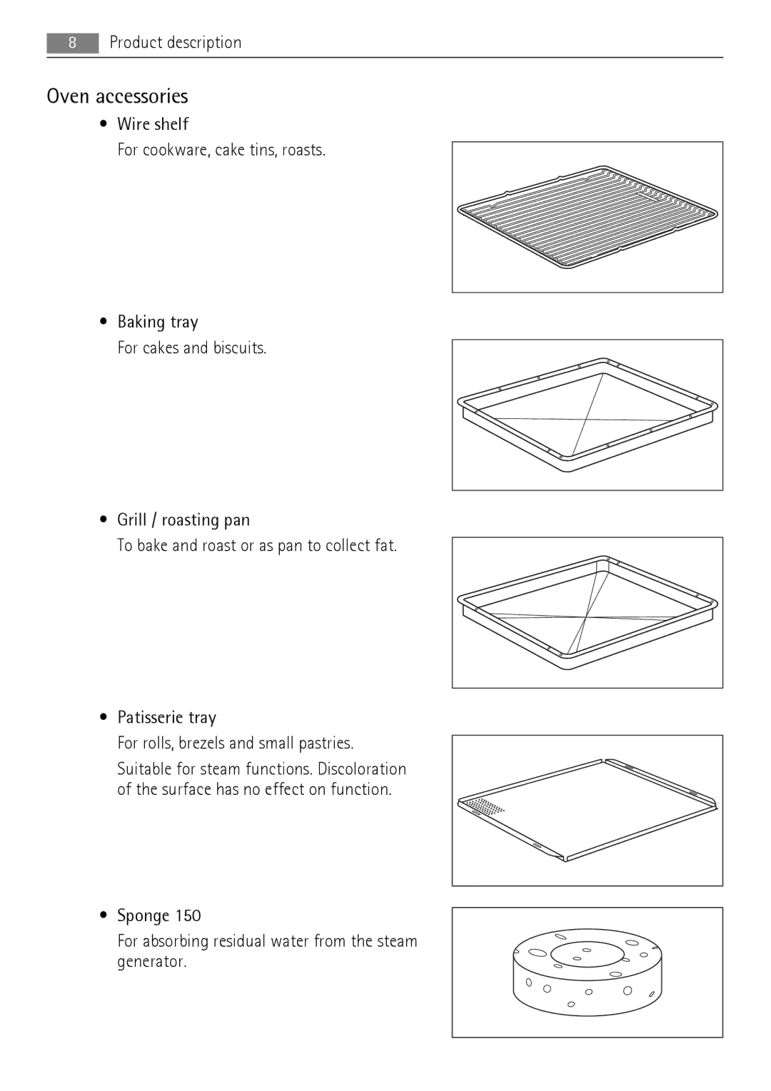 AEG BS9304001 user manual Oven accessories 