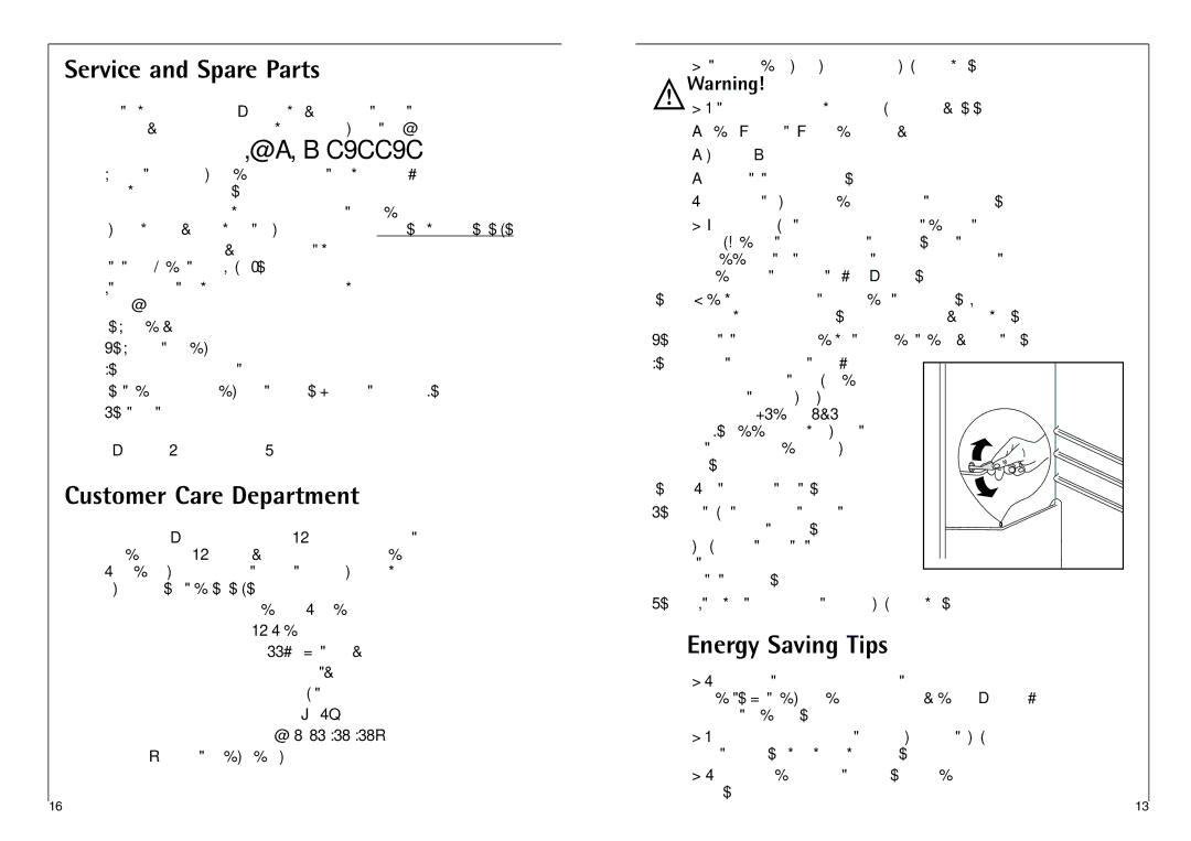 AEG C 7 18 41 I installation instructions Service and Spare Parts, 0870 5, Customer Care Department, Energy Saving Tips 