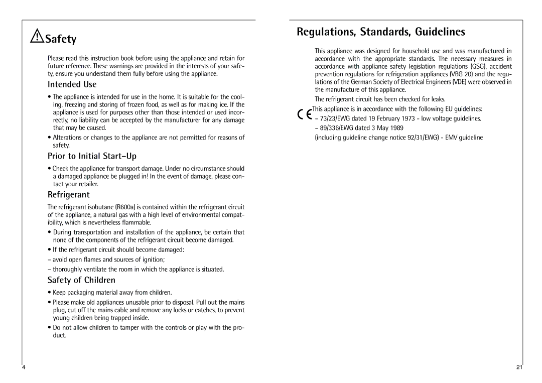 AEG C 8 18 43-4I installation instructions Safety, Regulations, Standards, Guidelines 