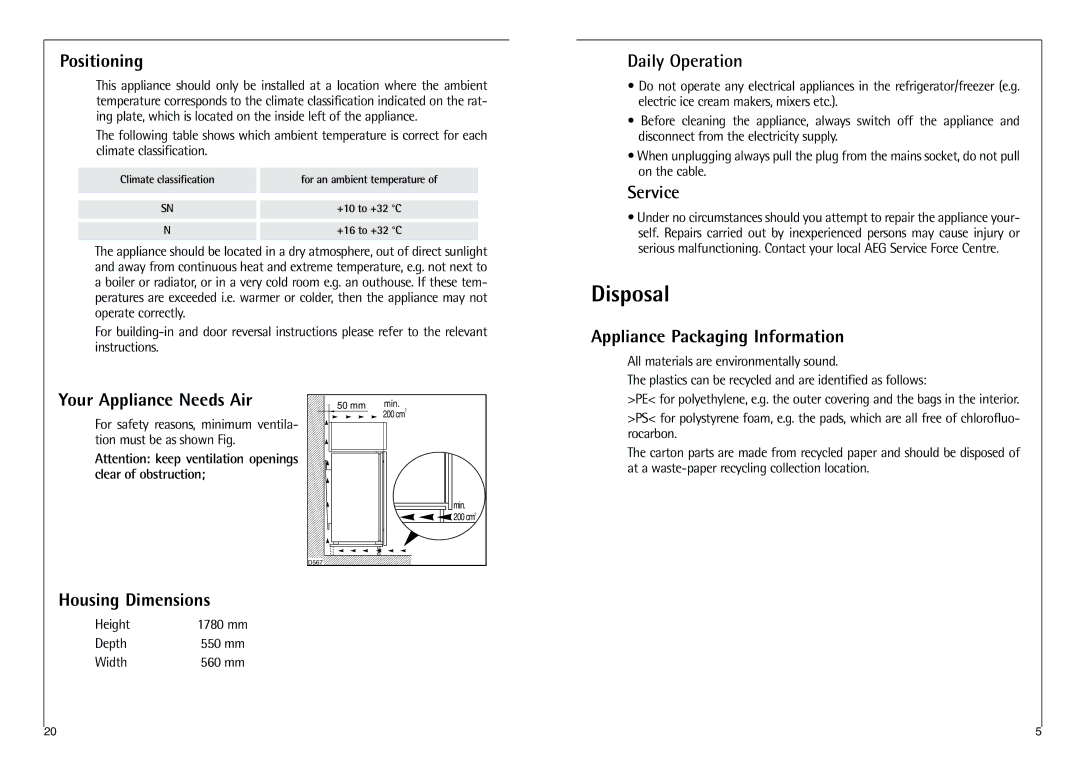 AEG C 8 18 43-4I installation instructions Disposal 