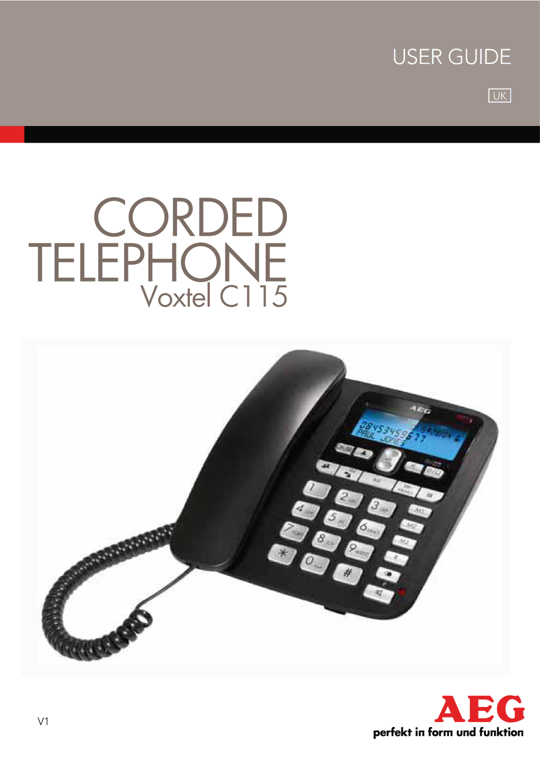 AEG C115 manual Corded Telephone 