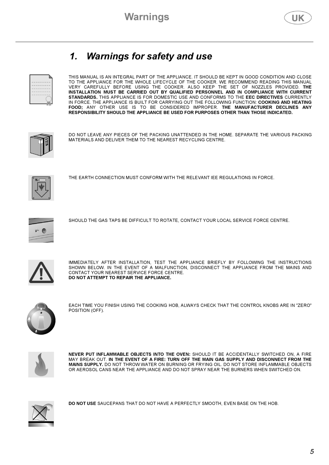 AEG C41022V, C41022GN manual Do not Attempt to Repair the Appliance 