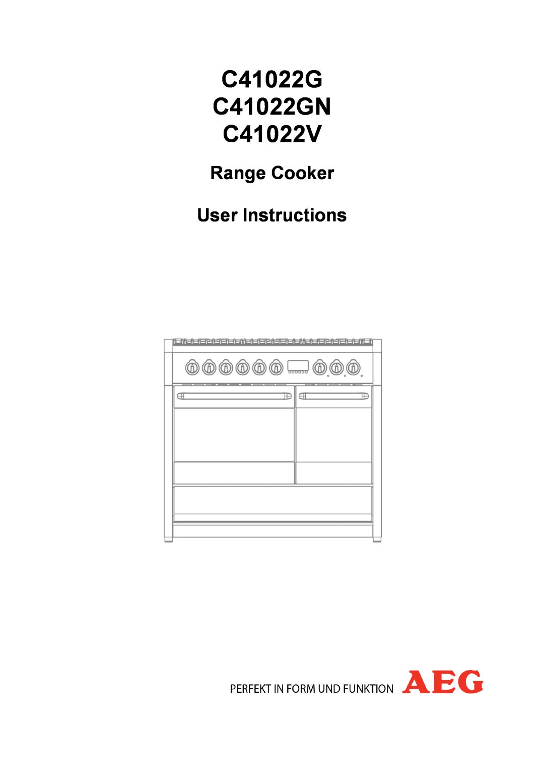 AEG manual C41022G C41022GN C41022V, Range Cooker User Instructions 