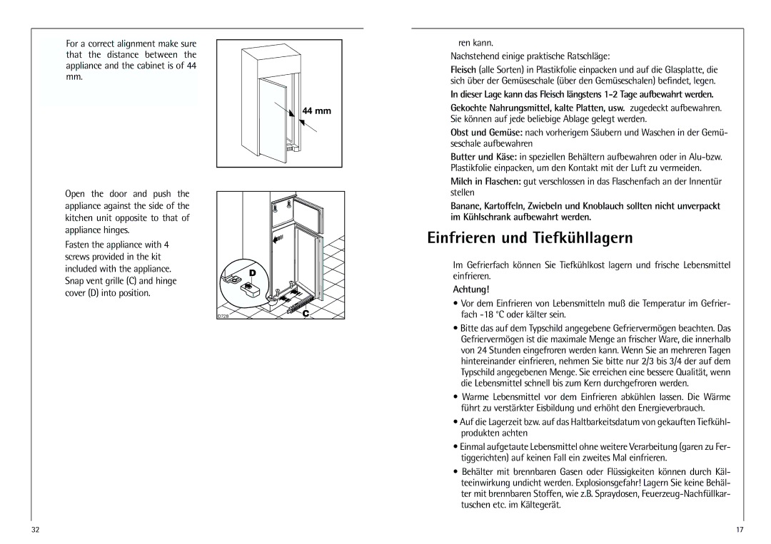 AEG D 8 16 40-4 I Einfrieren und Tiefkühllagern, Ren kann Nachstehend einige praktische Ratschläge 
