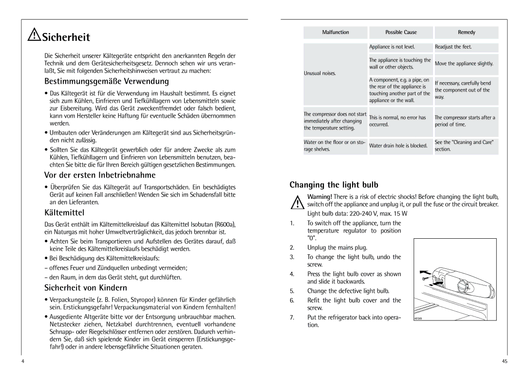 AEG D 8 16 40-4 I installation instructions Sicherheit 