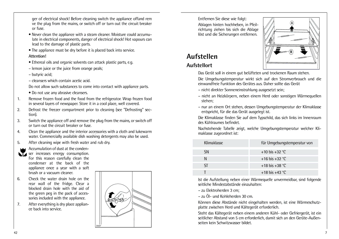 AEG D 8 16 40-4 I installation instructions Aufstellen, Aufstellort 