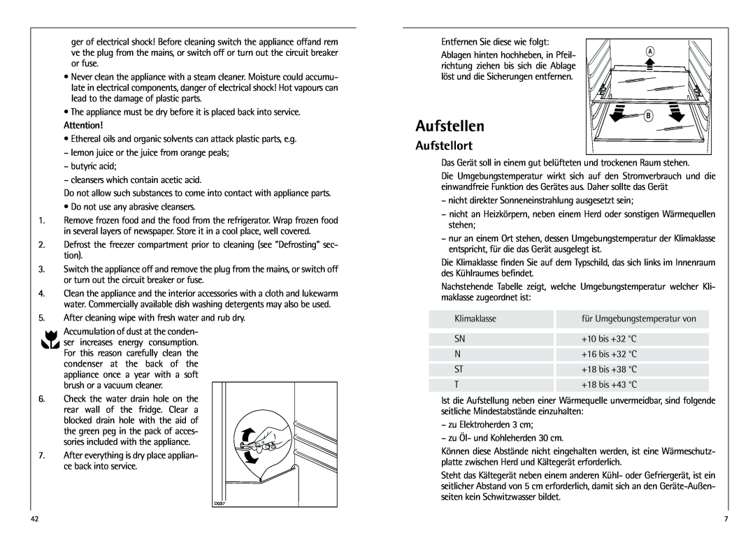 AEG D 8 16 40-4 I installation instructions Aufstellen, Aufstellort 