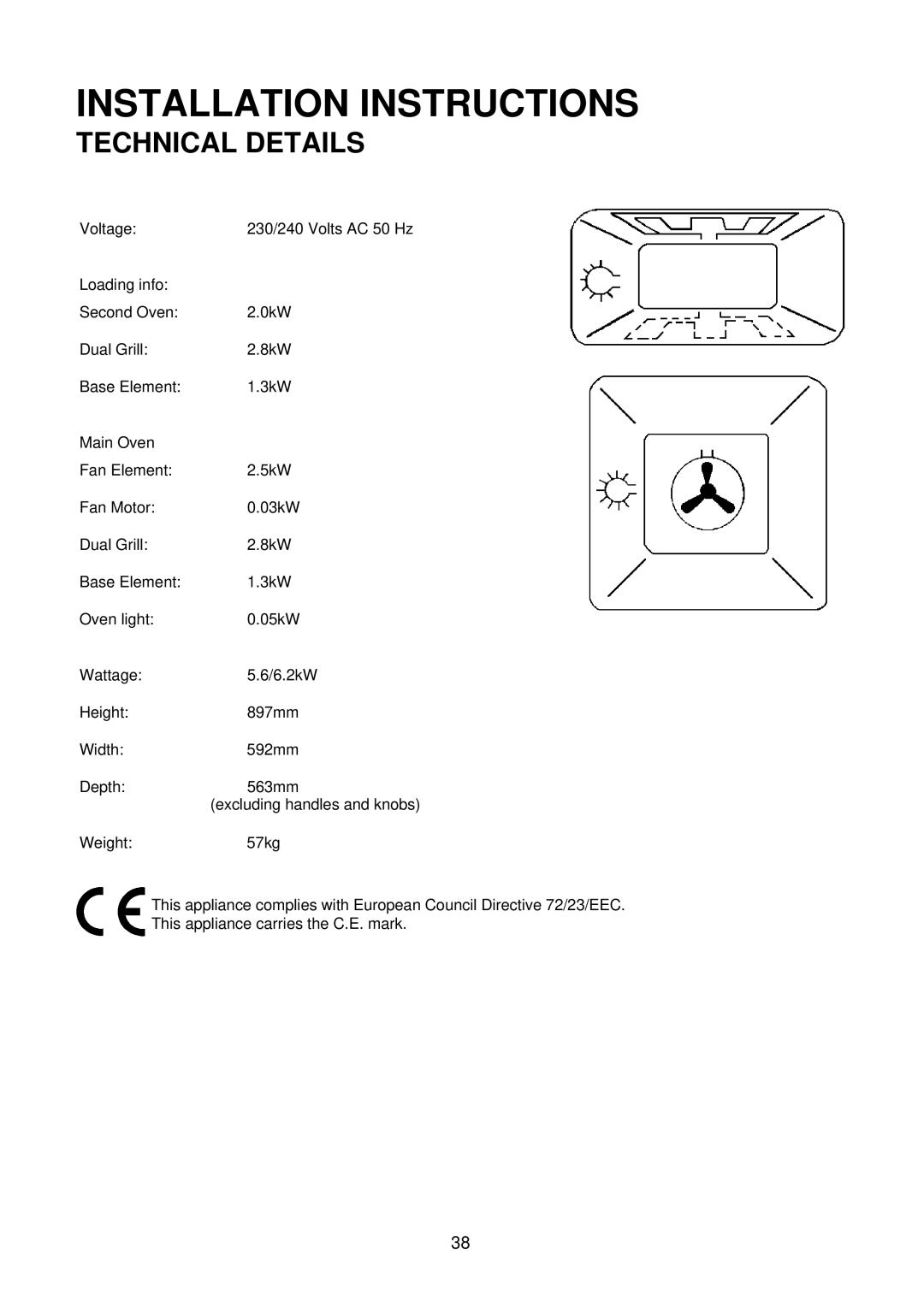 AEG D4100-1 manual Installation Instructions, Technical Details 