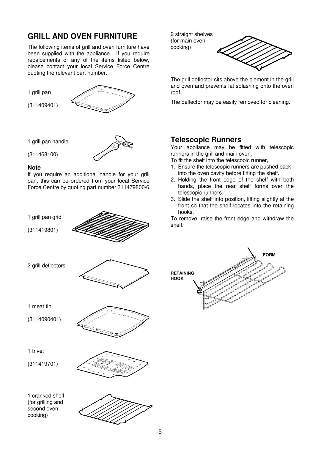 AEG D4100-1 manual Grill and Oven Furniture 