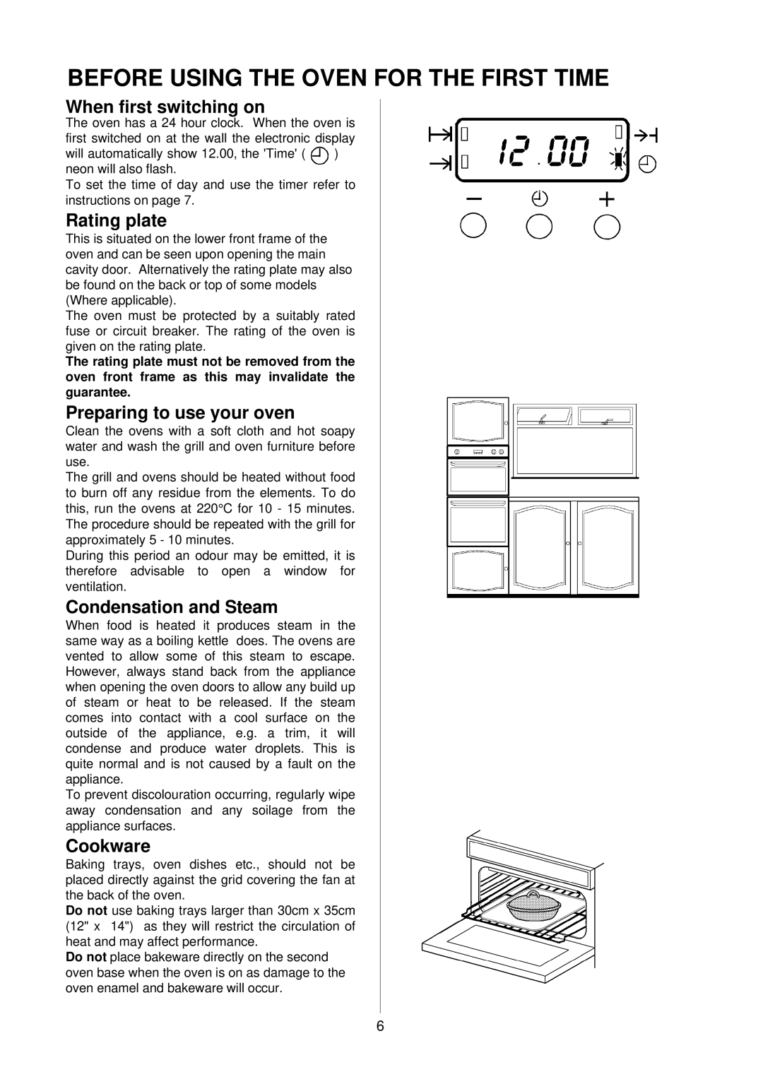 AEG D4100-1 manual Before Using the Oven for the First Time 