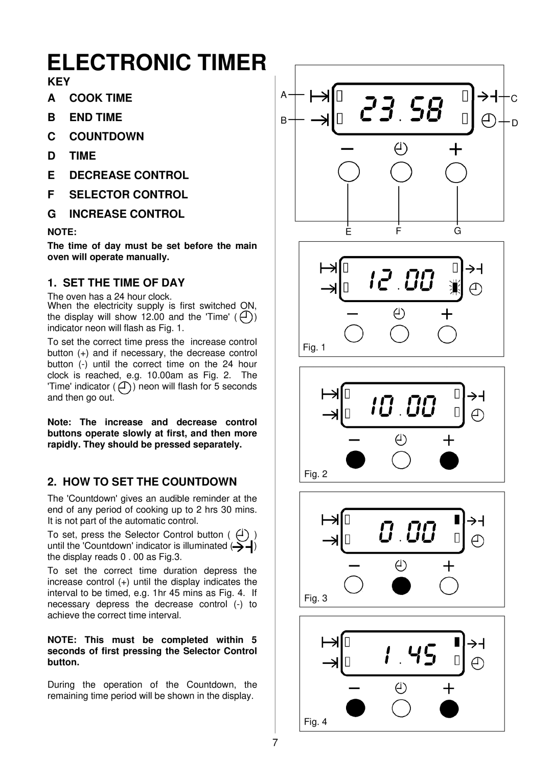 AEG D4100-1 manual Electronic Timer, SET the Time of DAY, HOW to SET the Countdown 