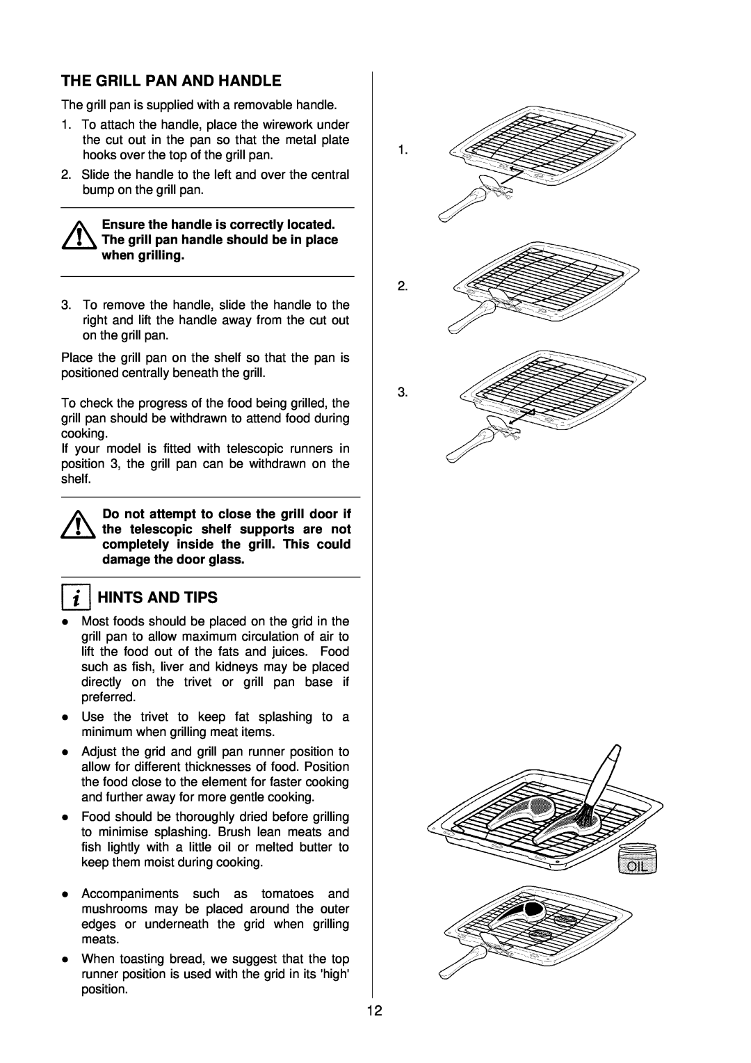 AEG D4100-1 manual The Grill Pan And Handle, Hints And Tips 