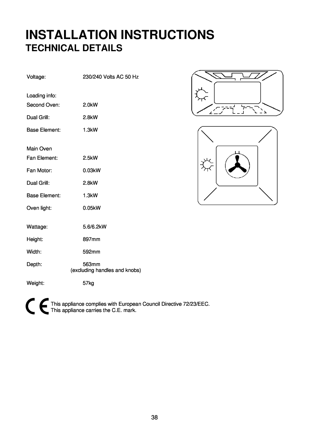 AEG D4100-1 manual Installation Instructions, Technical Details 
