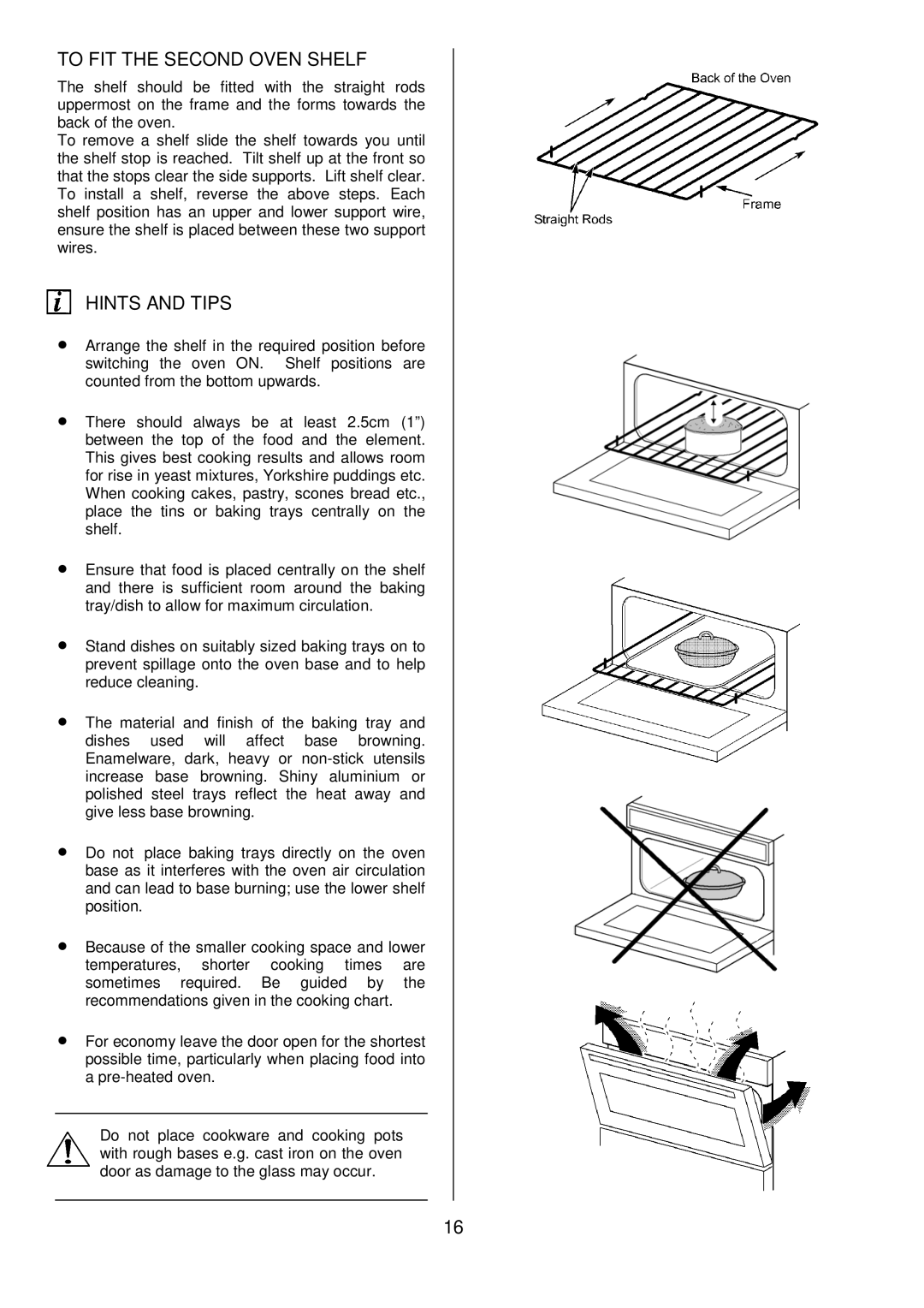 AEG D8800-4 operating instructions To FIT the Second Oven Shelf, Hints and Tips 