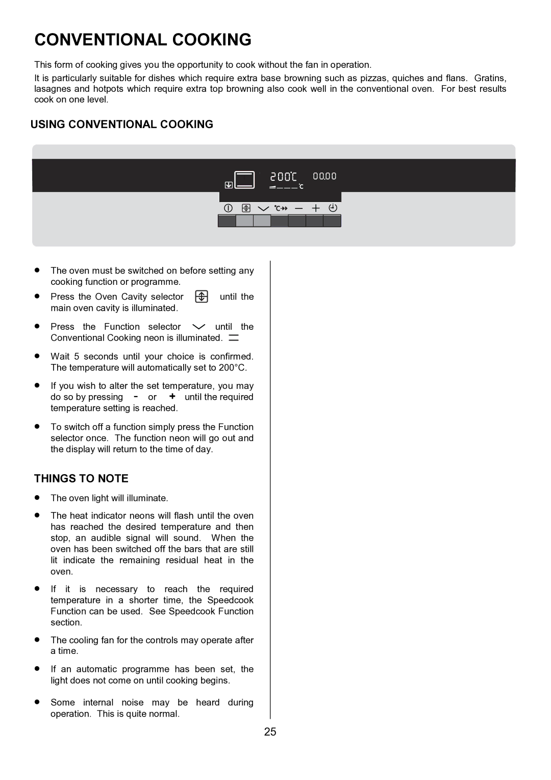 AEG D8800-4 operating instructions Using Conventional Cooking 