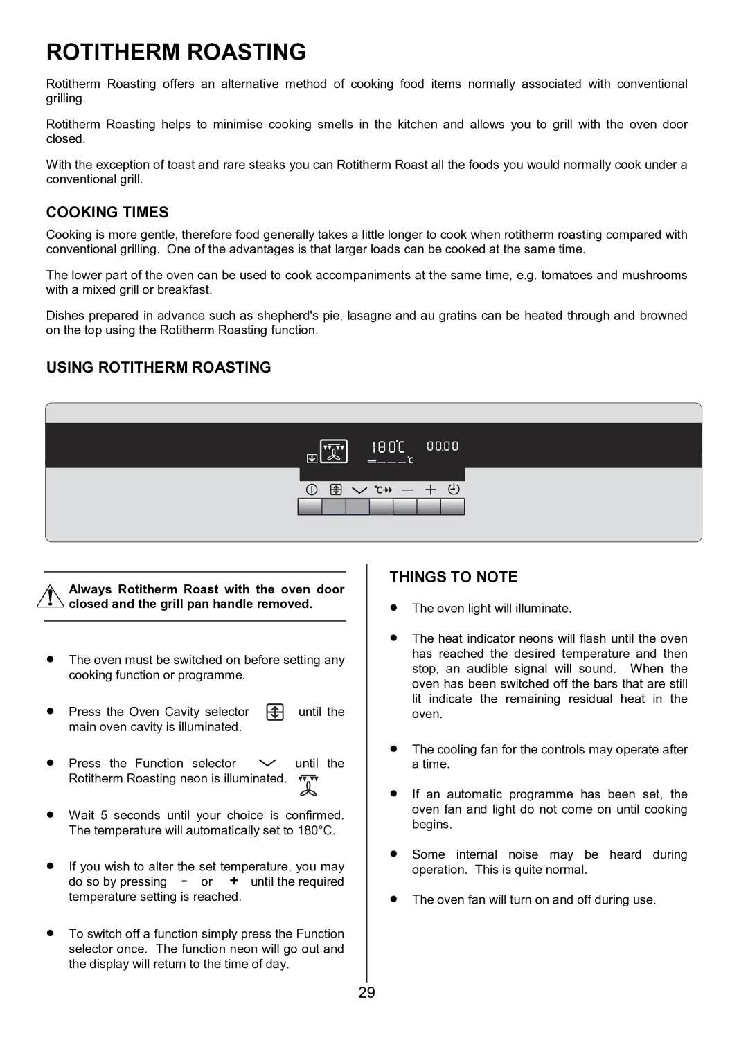 AEG D8800-4 operating instructions Cooking Times, Using Rotitherm Roasting 