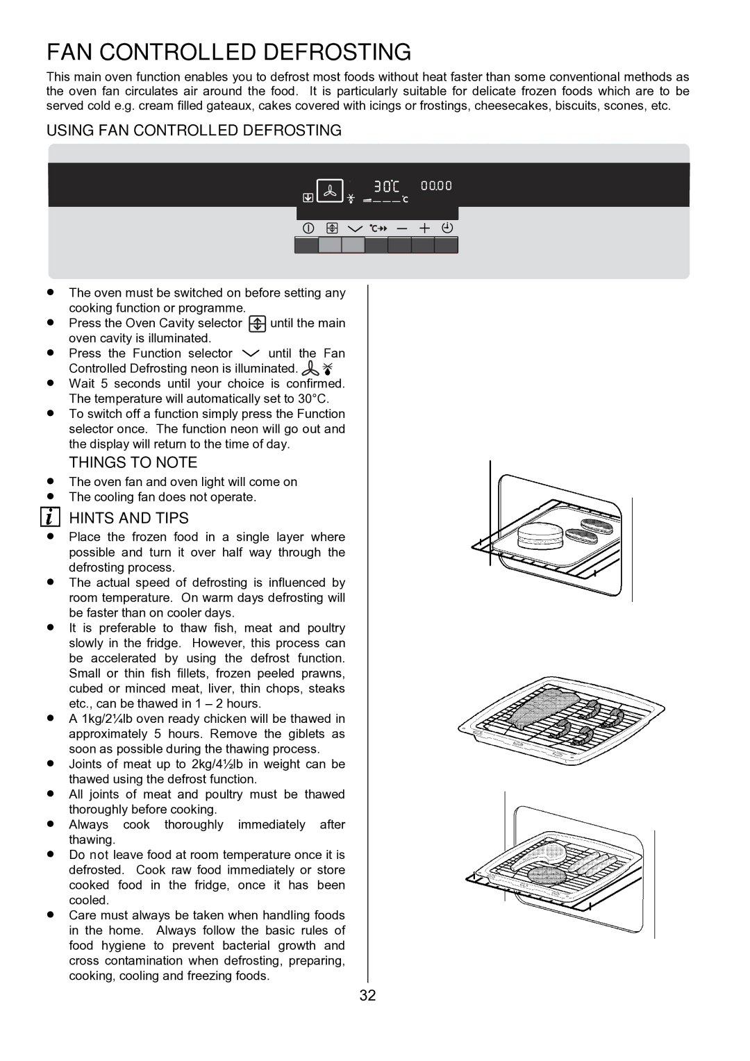 AEG D8800-4 operating instructions Using FAN Controlled Defrosting 