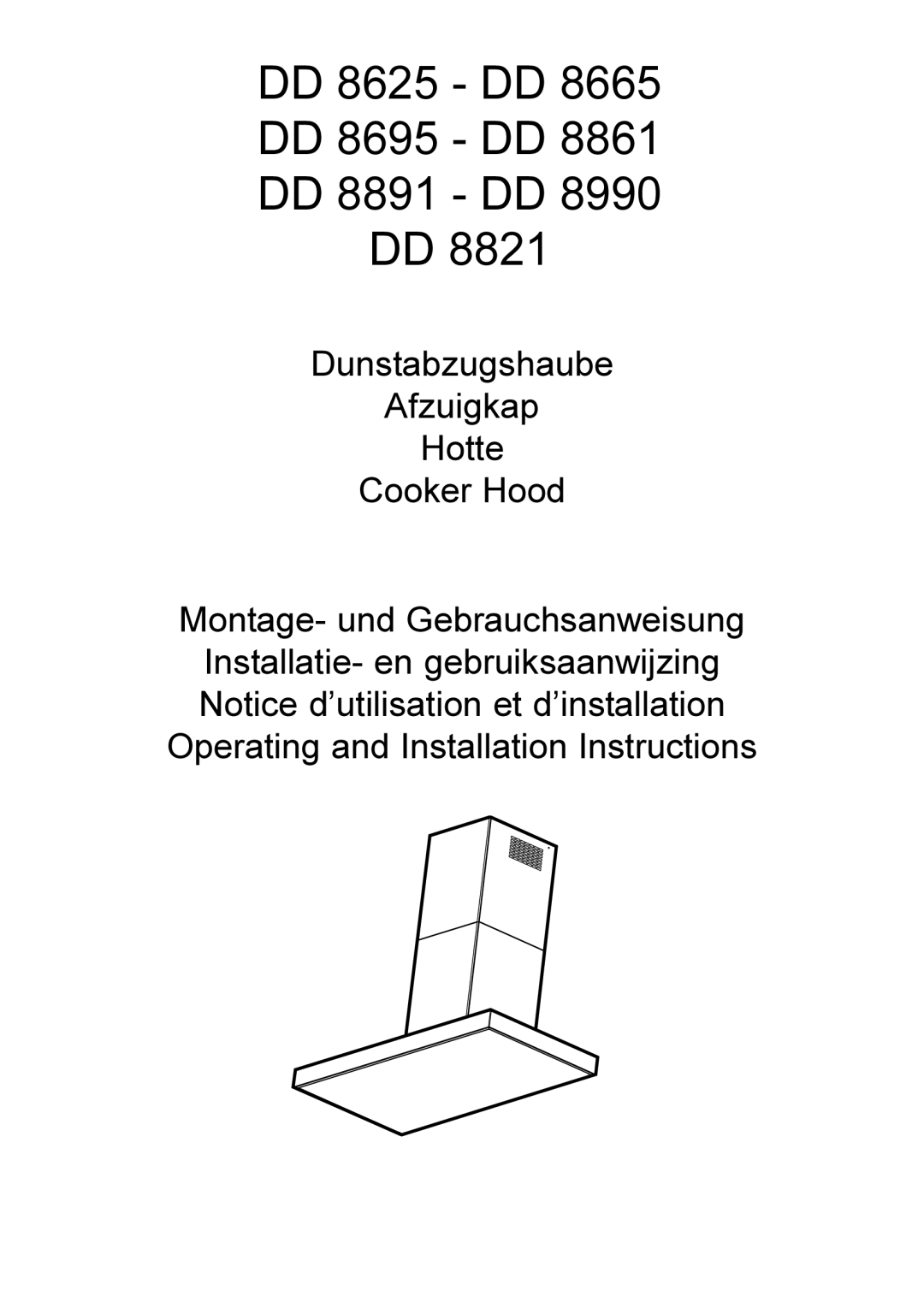 AEG DD 8990, DD 8821 installation instructions DD 8625 DD 8665 DD 8695 DD 8861 DD 8891 DD 