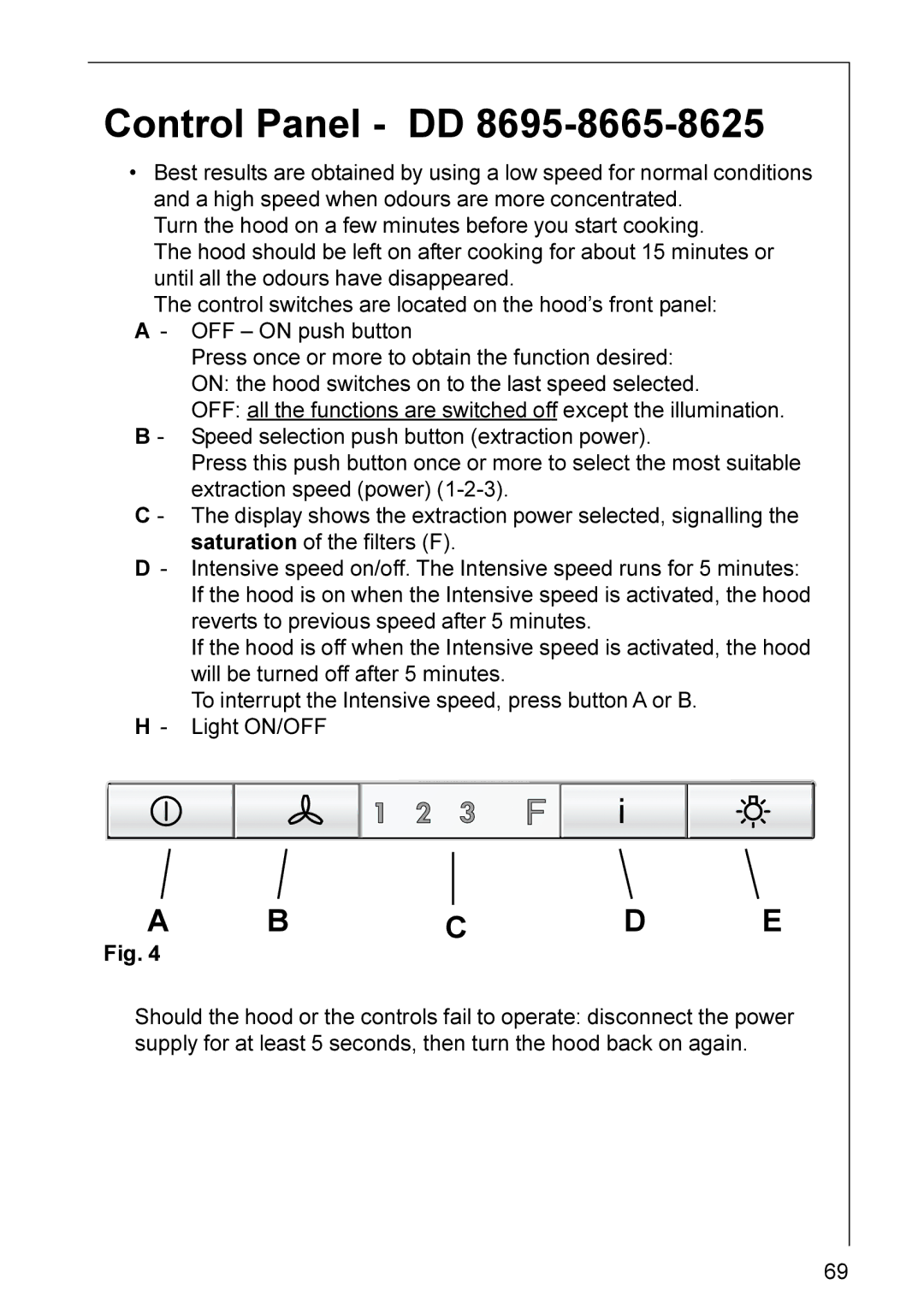 AEG DD 8665, DD 8990, DD 8861, DD 8695, DD 8891, DD 8821, DD 8625 installation instructions C D E 