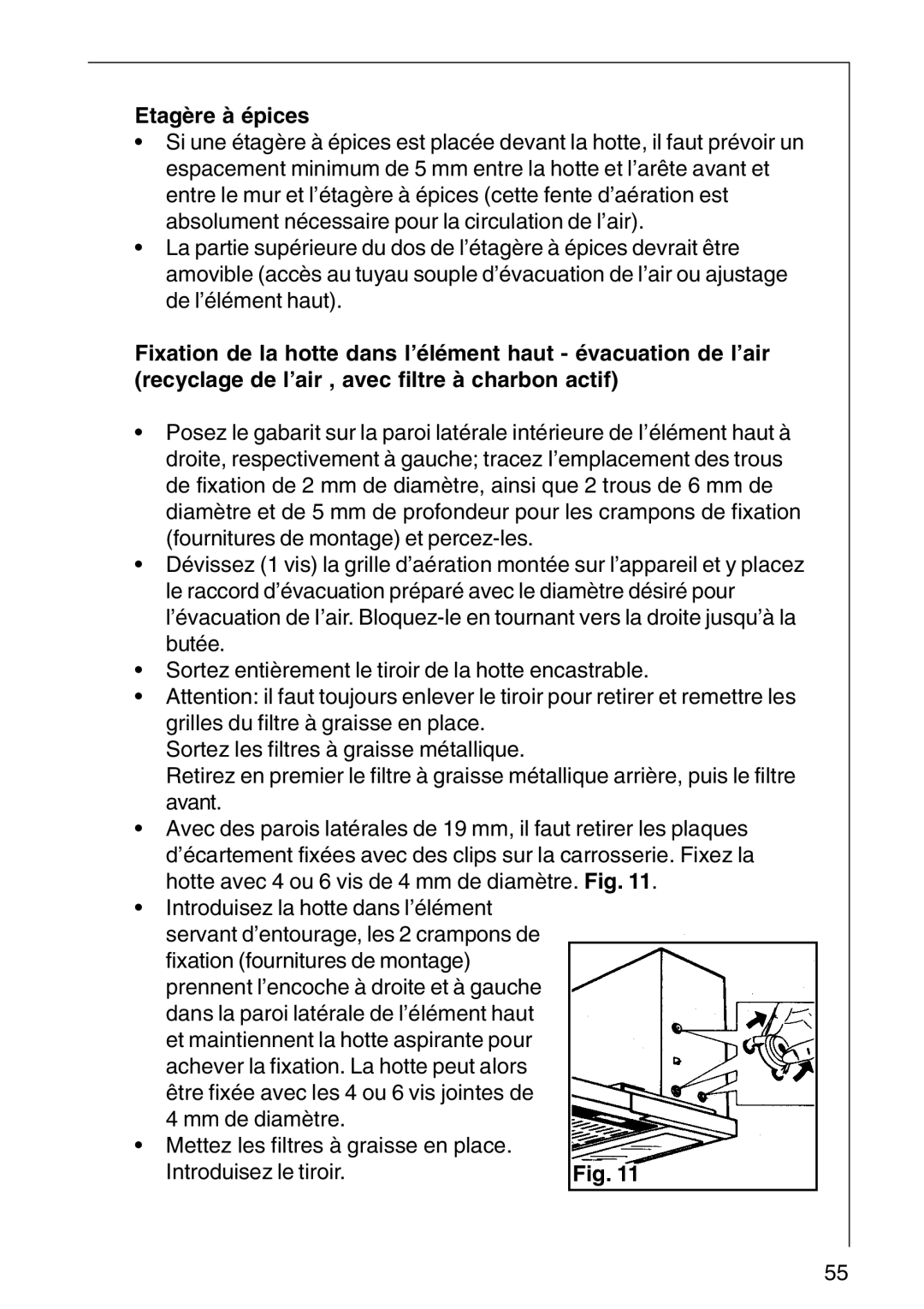 AEG DF6260-ML/1, DF 6160, CHDF 6260 installation instructions Etagère à épices 