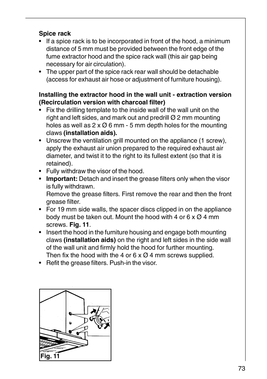 AEG DF 6160, CHDF 6260, DF6260-ML/1 installation instructions Spice rack 