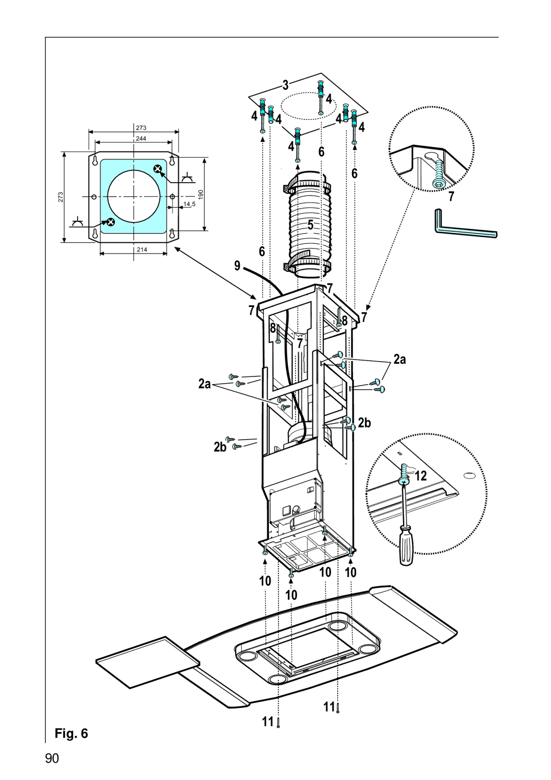 AEG DI 8610 manual 273 244 190 14,5 214 