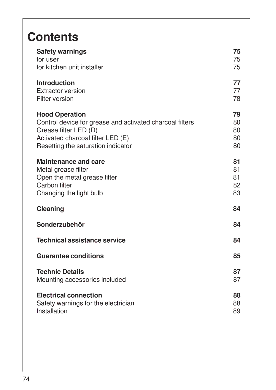 AEG DI 8610 manual Contents 