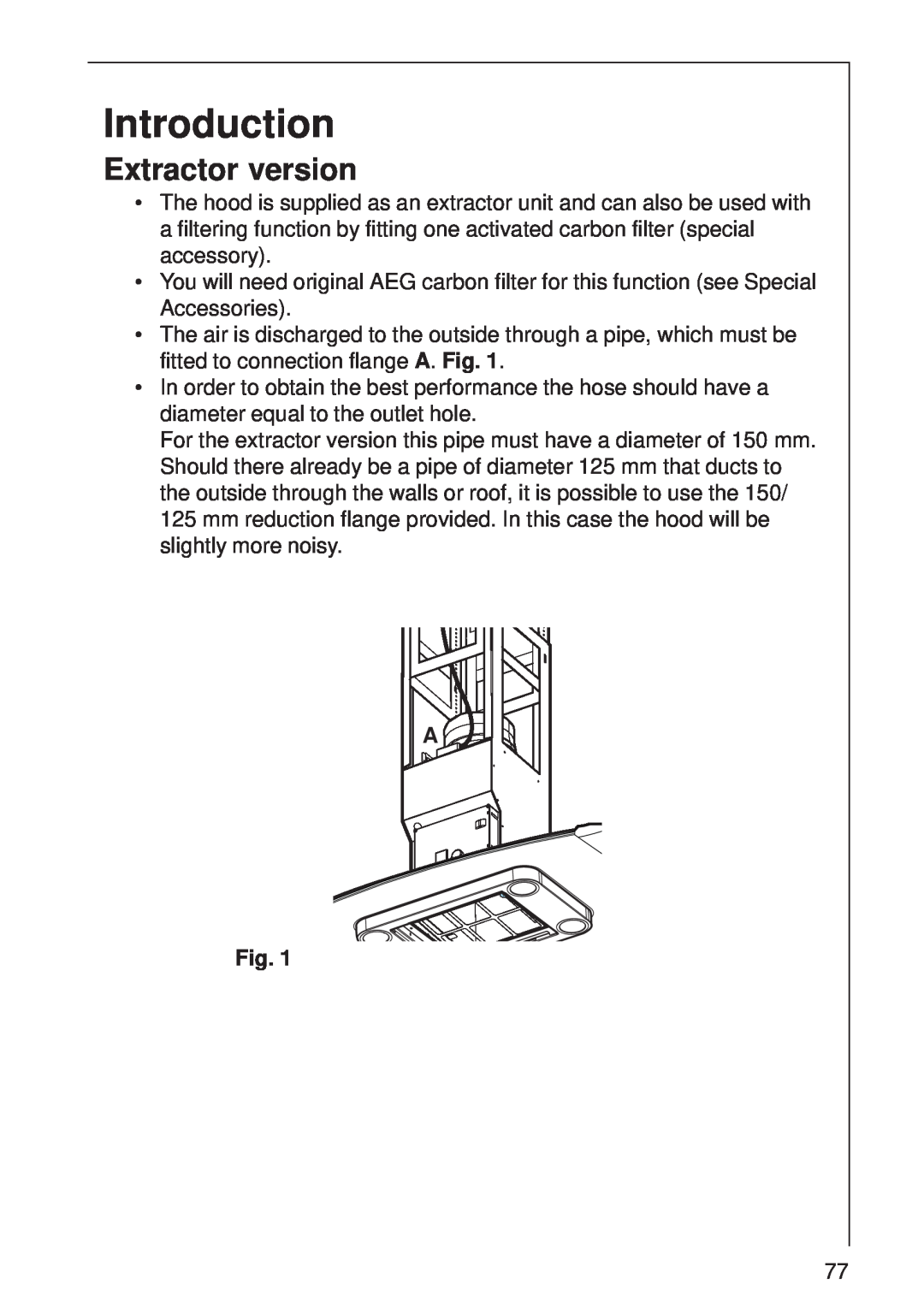 AEG DI 8610 manual Introduction, Extractor version 