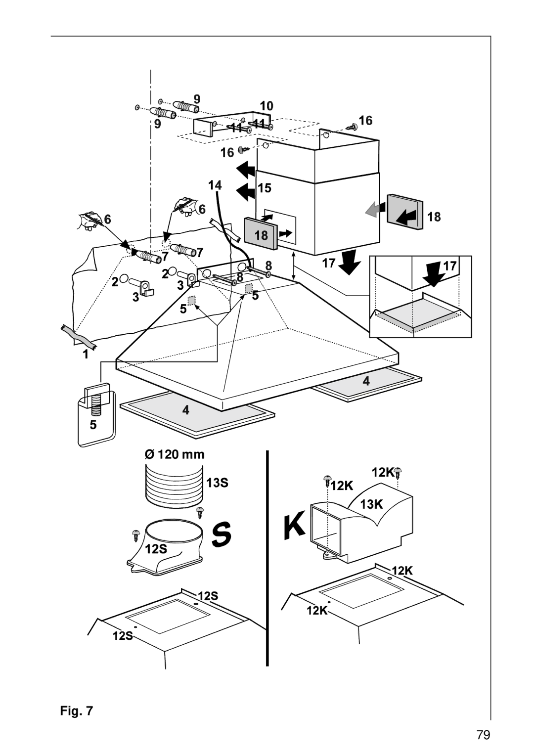 AEG DK 1160, DK 1190 installation instructions 120 mm 