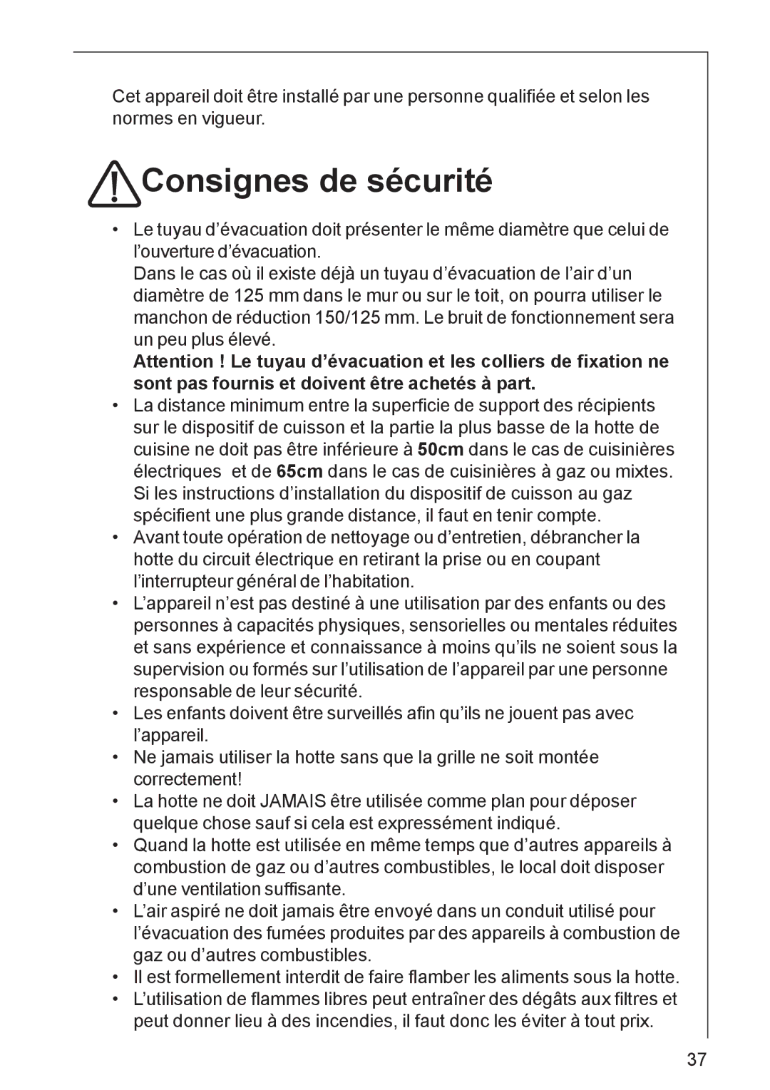 AEG DK 4360, DK 4390 user manual Consignes de sécurité 