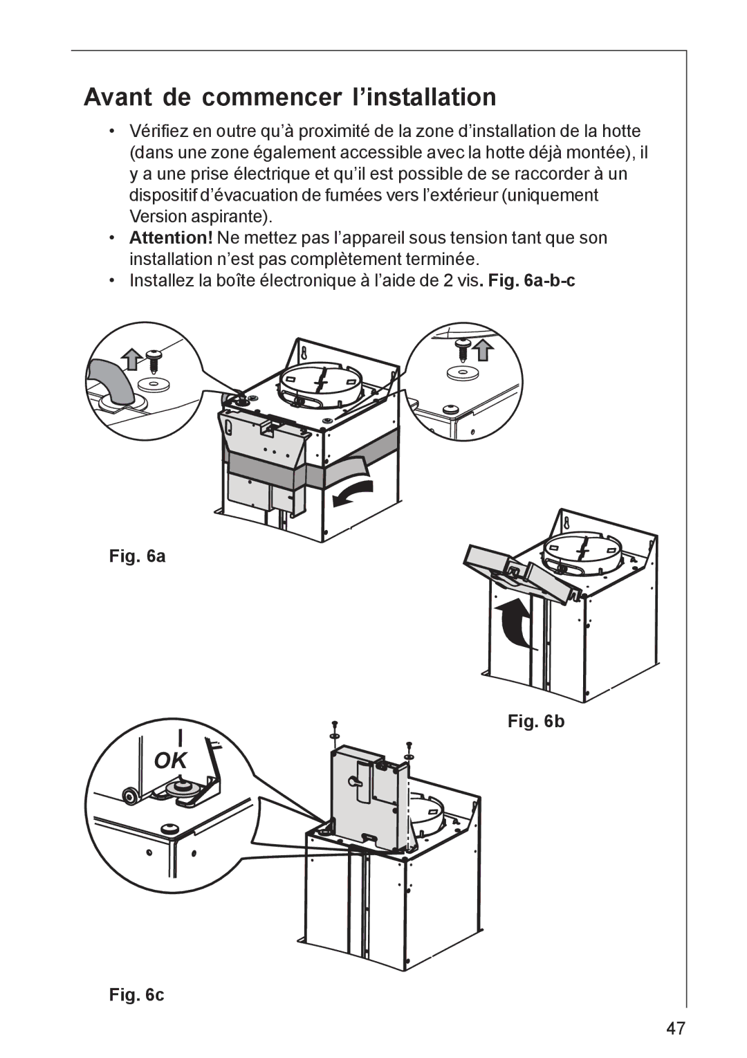 AEG DK 4360, DK 4390 user manual Avant de commencer l’installation 