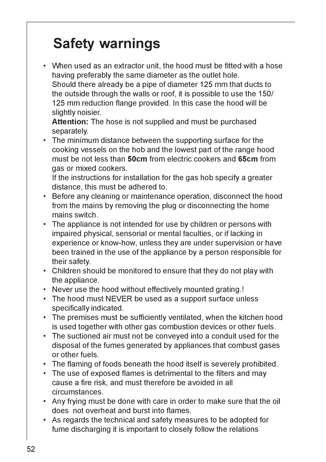 AEG DK 4390, DK 4360 user manual Safety warnings 