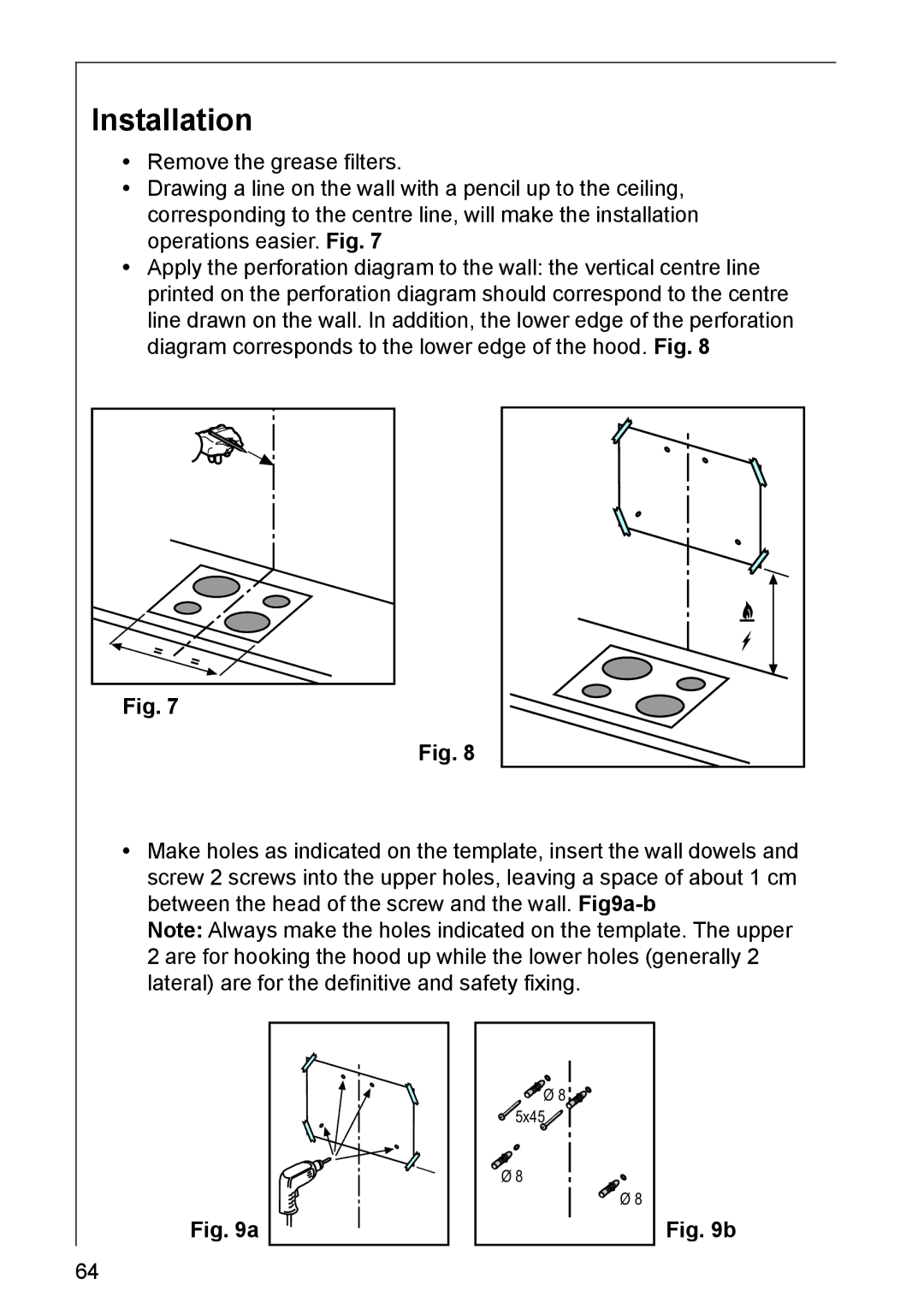 AEG DK 4390, DK 4360 user manual Installation 