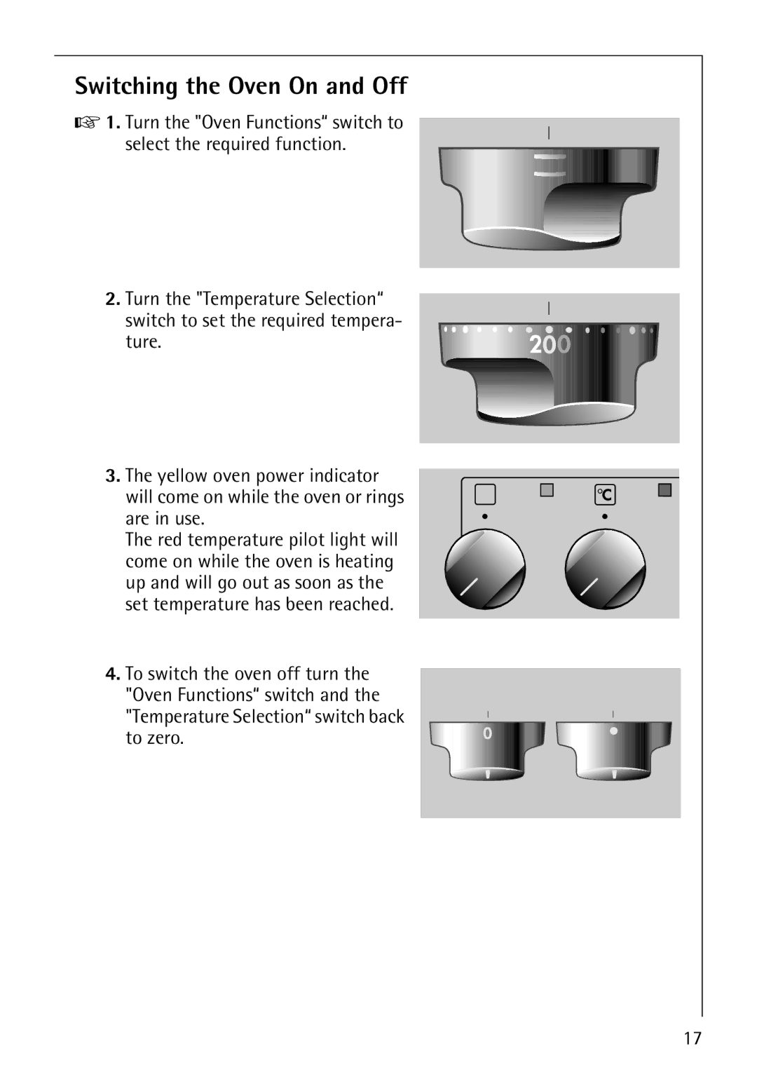 AEG E3000-1 manual Switching the Oven On and Off 