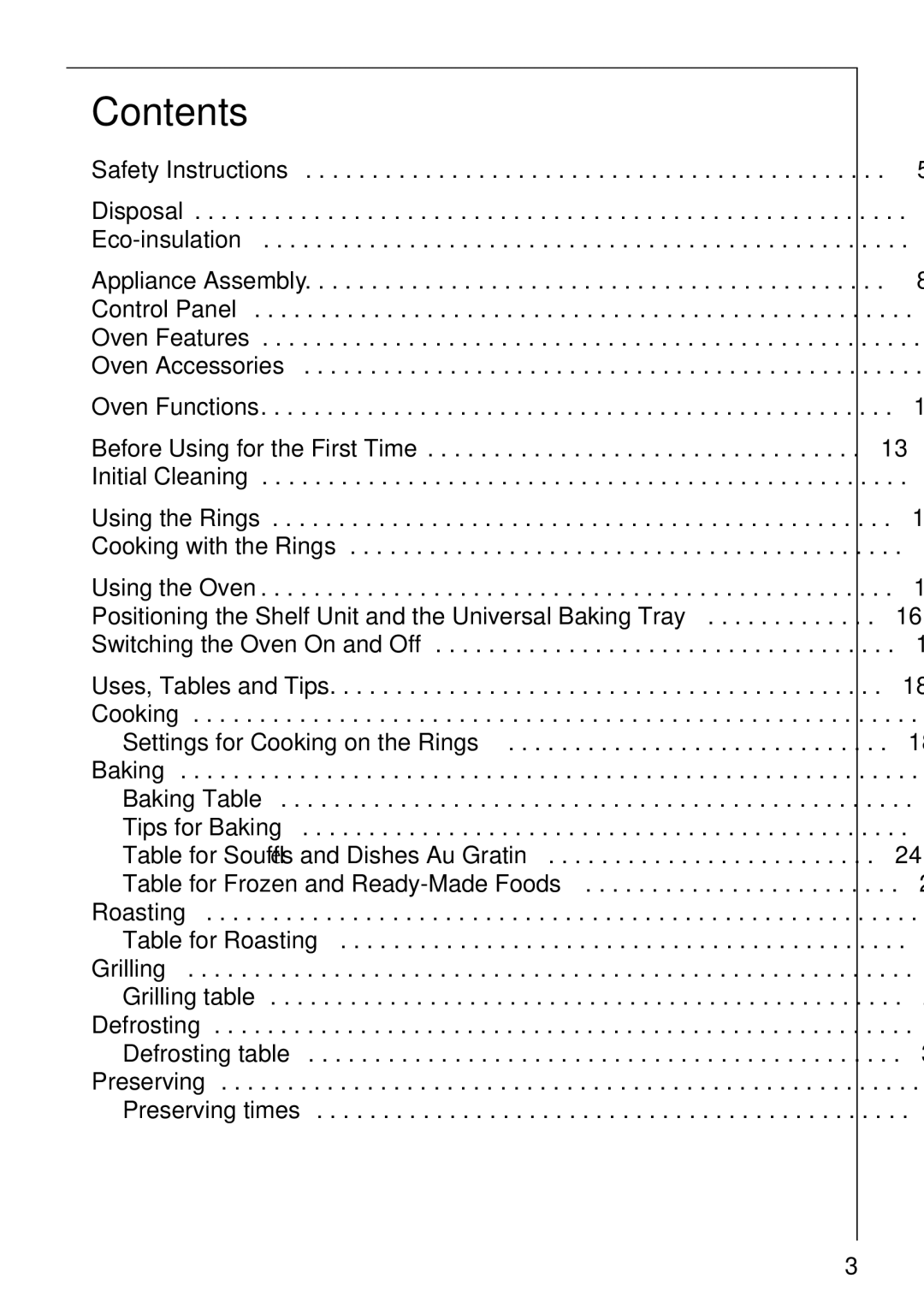 AEG E3000-1 manual Contents 