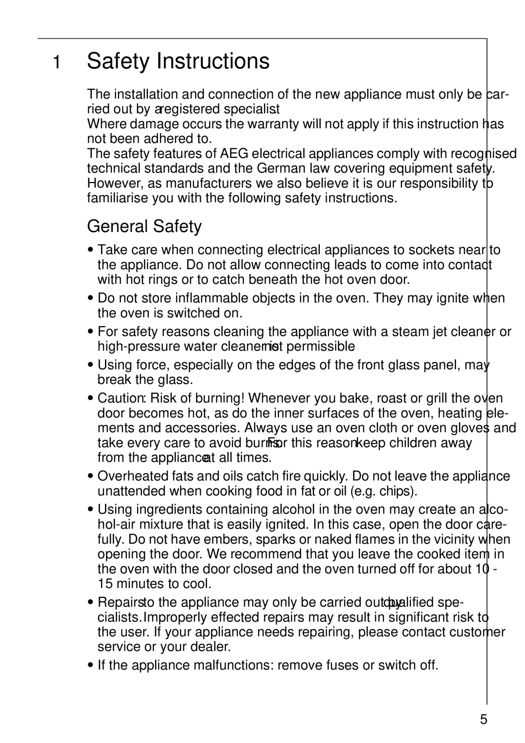 AEG E3000-1 manual Safety Instructions, General Safety 