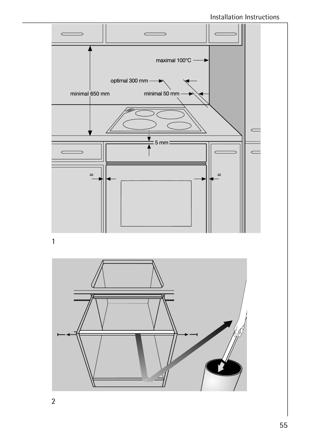 AEG E4100-1 manual Installation Instructions 