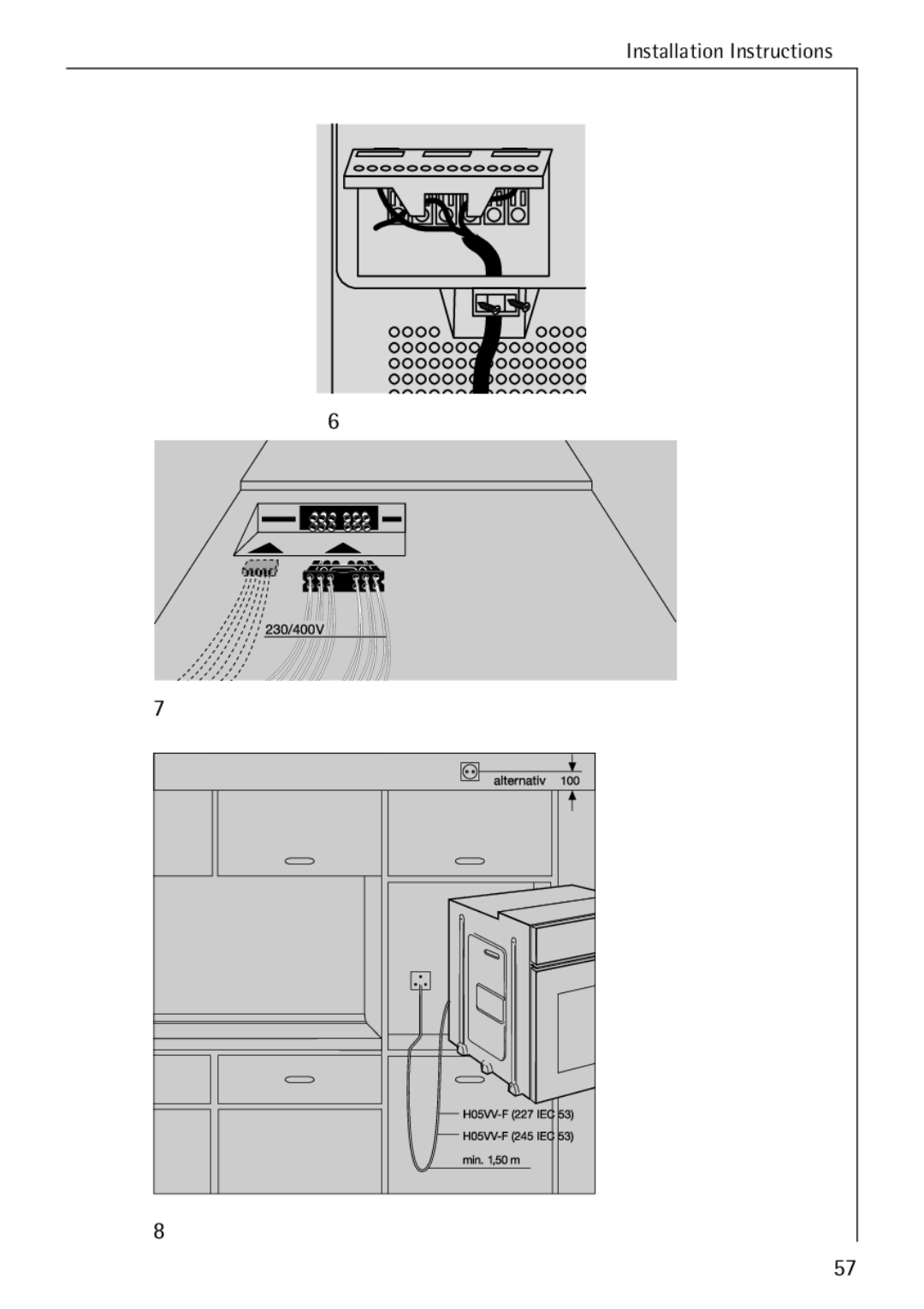 AEG E4100-1 manual Installation Instructions 