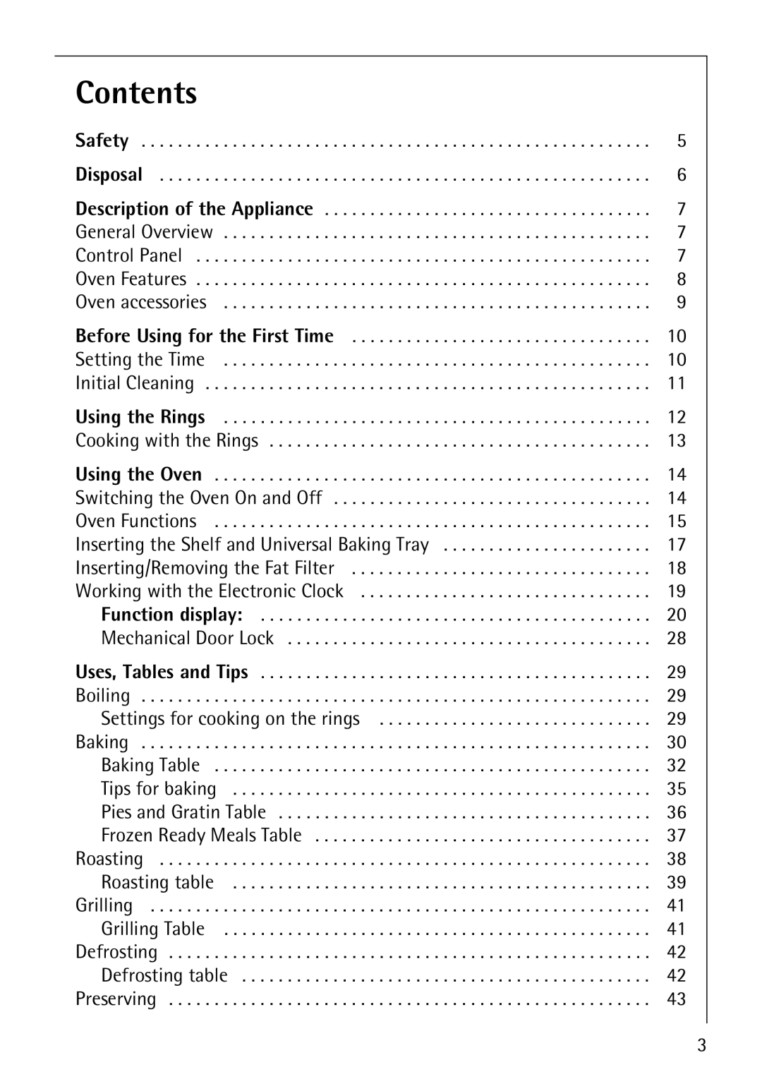 AEG E4130-1 manual Contents 